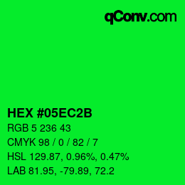 Color code: HEX #05EC2B | qconv.com
