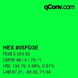 Farbcode: HEX #05FD3E | qconv.com