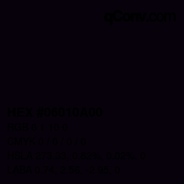 Color code: HEX #06010A00 | qconv.com