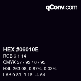 Color code: HEX #06010E | qconv.com