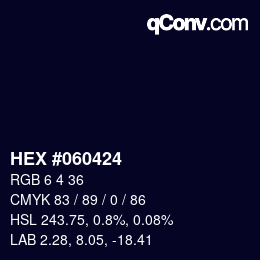 Color code: HEX #060424 | qconv.com