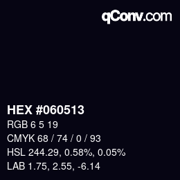 Color code: HEX #060513 | qconv.com