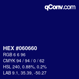Color code: HEX #060660 | qconv.com