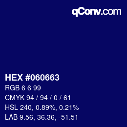 Color code: HEX #060663 | qconv.com
