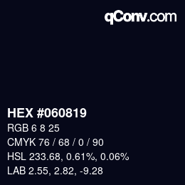 颜色代码: HEX #060819 | qconv.com