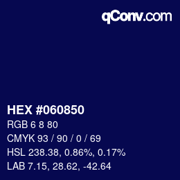 Color code: HEX #060850 | qconv.com