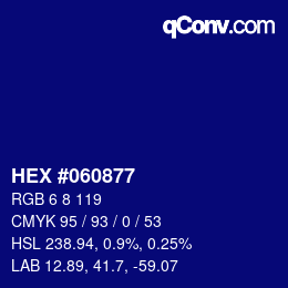 Color code: HEX #060877 | qconv.com