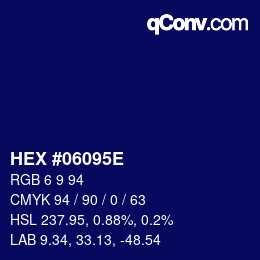 Código de color: HEX #06095E | qconv.com