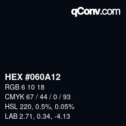 Color code: HEX #060A12 | qconv.com