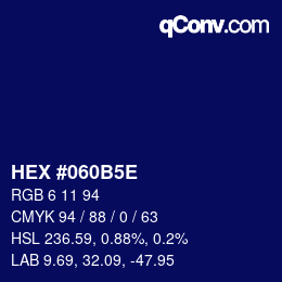 Color code: HEX #060B5E | qconv.com