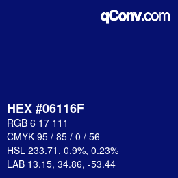 Color code: HEX #06116F | qconv.com