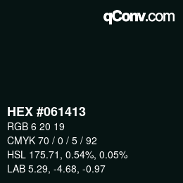 カラーコード: HEX #061413 | qconv.com