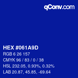 Color code: HEX #061A9D | qconv.com