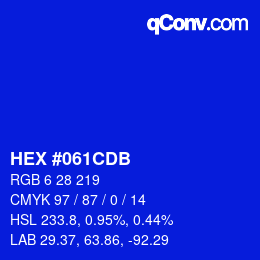 颜色代码: HEX #061CDB | qconv.com