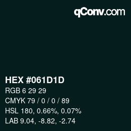 Color code: HEX #061D1D | qconv.com