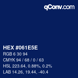 カラーコード: HEX #061E5E | qconv.com