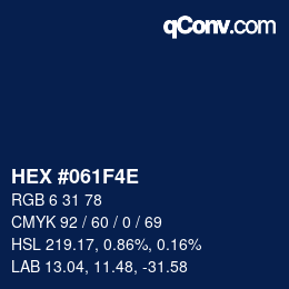Color code: HEX #061F4E | qconv.com