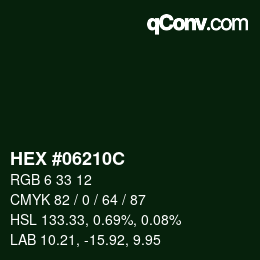 Color code: HEX #06210C | qconv.com