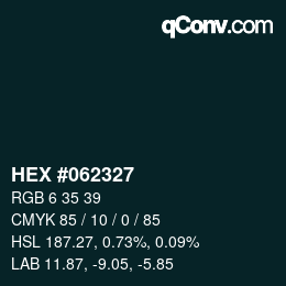 Color code: HEX #062327 | qconv.com