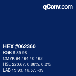 Color code: HEX #062360 | qconv.com