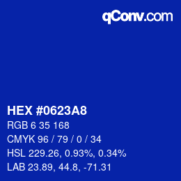 Color code: HEX #0623A8 | qconv.com