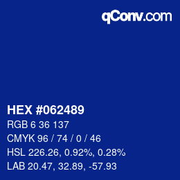 Color code: HEX #062489 | qconv.com
