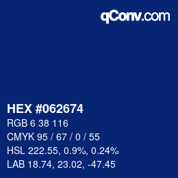 Color code: HEX #062674 | qconv.com