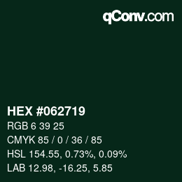 Color code: HEX #062719 | qconv.com