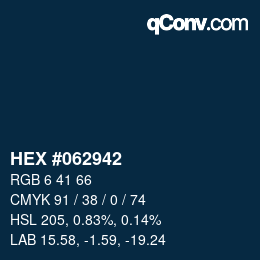 Color code: HEX #062942 | qconv.com