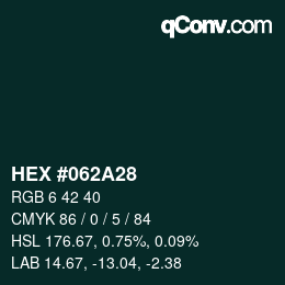Color code: HEX #062A28 | qconv.com