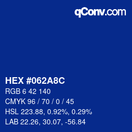 Color code: HEX #062A8C | qconv.com