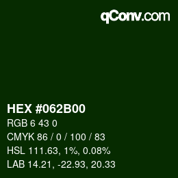 颜色代码: HEX #062B00 | qconv.com
