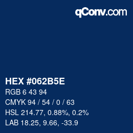 カラーコード: HEX #062B5E | qconv.com