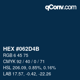 Color code: HEX #062D4B | qconv.com
