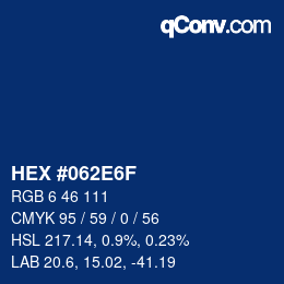 Color code: HEX #062E6F | qconv.com