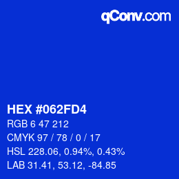 Color code: HEX #062FD4 | qconv.com