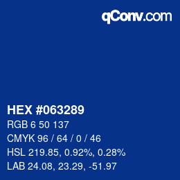 Código de color: HEX #063289 | qconv.com