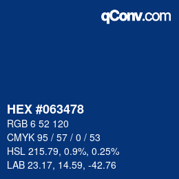 カラーコード: HEX #063478 | qconv.com