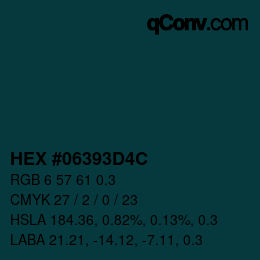 Color code: HEX #06393D4C | qconv.com