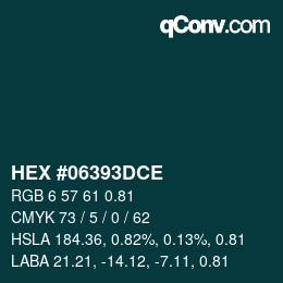 カラーコード: HEX #06393DCE | qconv.com