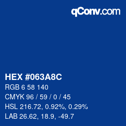 Color code: HEX #063A8C | qconv.com