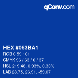 カラーコード: HEX #063BA1 | qconv.com