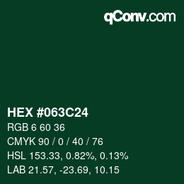 Color code: HEX #063C24 | qconv.com