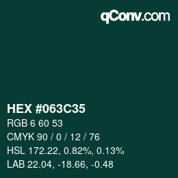 Color code: HEX #063C35 | qconv.com