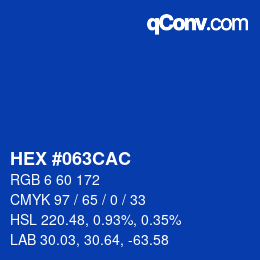 カラーコード: HEX #063CAC | qconv.com