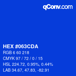 Color code: HEX #063CDA | qconv.com