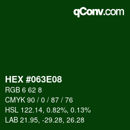 Color code: HEX #063E08 | qconv.com