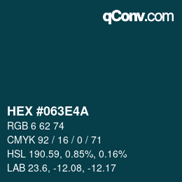 Color code: HEX #063E4A | qconv.com
