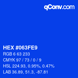 Color code: HEX #063FE9 | qconv.com