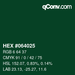 Color code: HEX #064025 | qconv.com